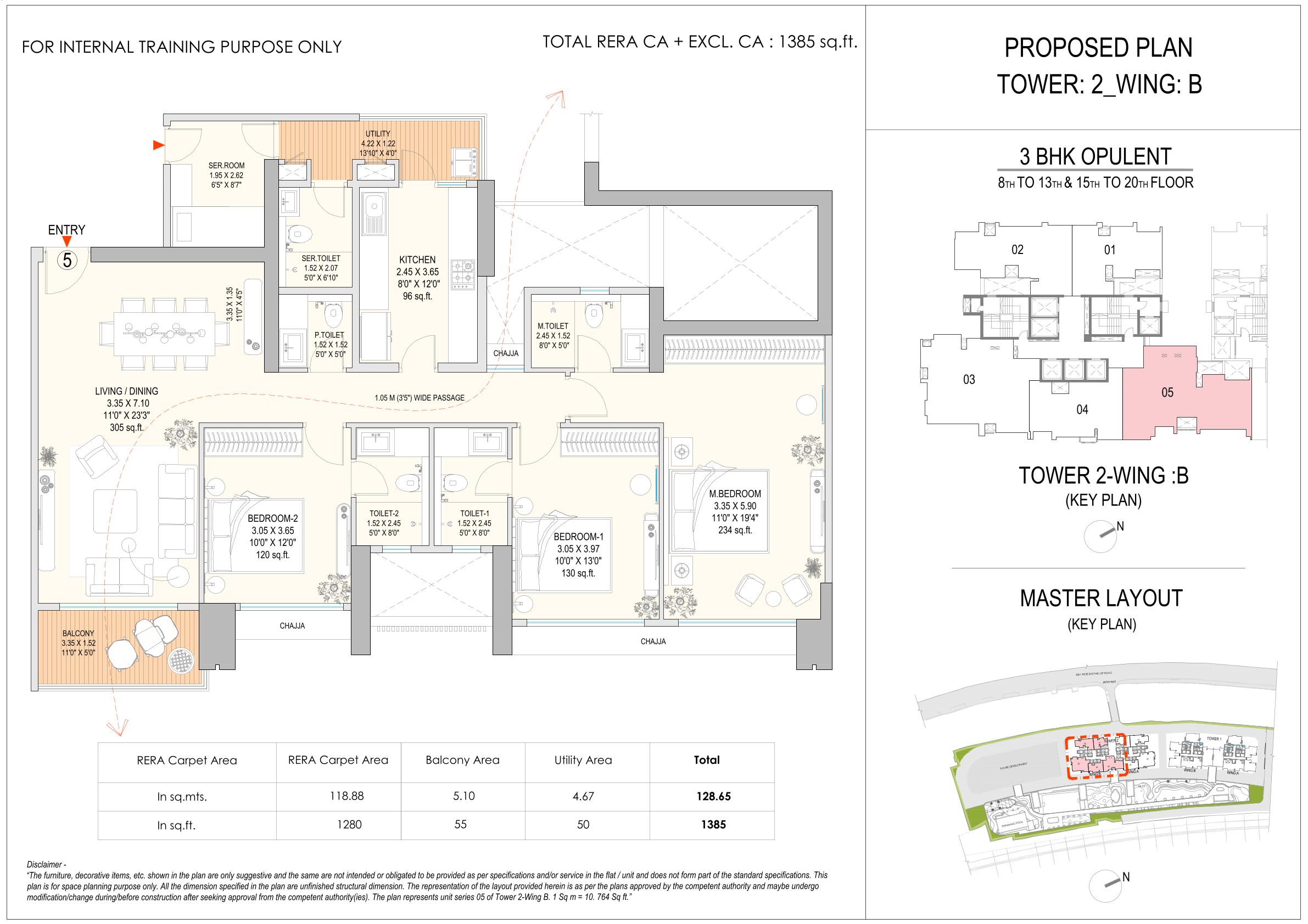 3 BHK Floor Plan 7